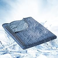 Vista 9 de OIGAE Cooling Blanket for Hot Sleepers - Soft & Lightweight Summer Cold Blanket for Night Sweats Perfect for Bed, Couch, Sofa (Beige, 50" x 70")