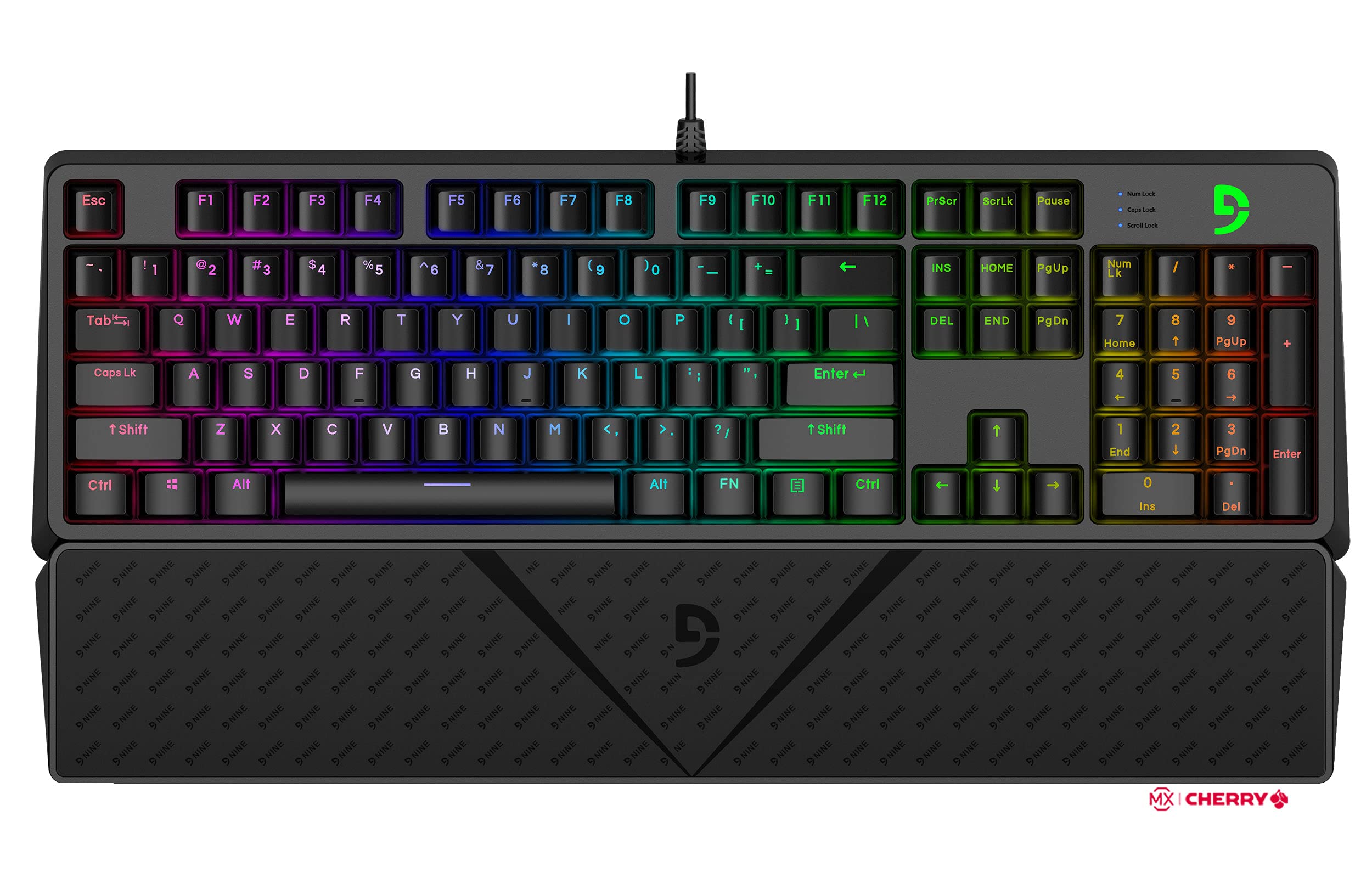 G900S Mechanical Keyboard with Detachable Magnetic Wrist Rest - Tactile & Clicky Cherry MX Blue Switches - RGB Backlight PBT Keycaps - 100% Anti-Ghosting for Windows PC (104 Keys - Black)