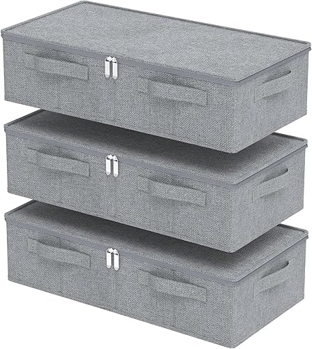 Miniatura 13 de Contenedor de almacenamiento para debajo de la cama, organizador de cestas planas plegables debajo de la cama, cajas de contenedores con tapa para