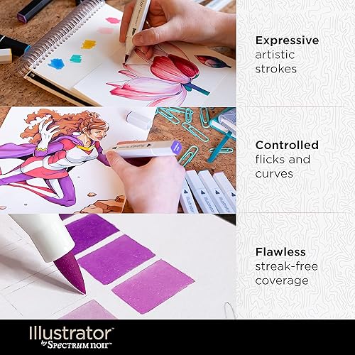 Miniatura 10 de Spectrum Noir Illustrator by Spectrum Noir - Marcador de alcohol (6 piezas, doble punta, tonos)