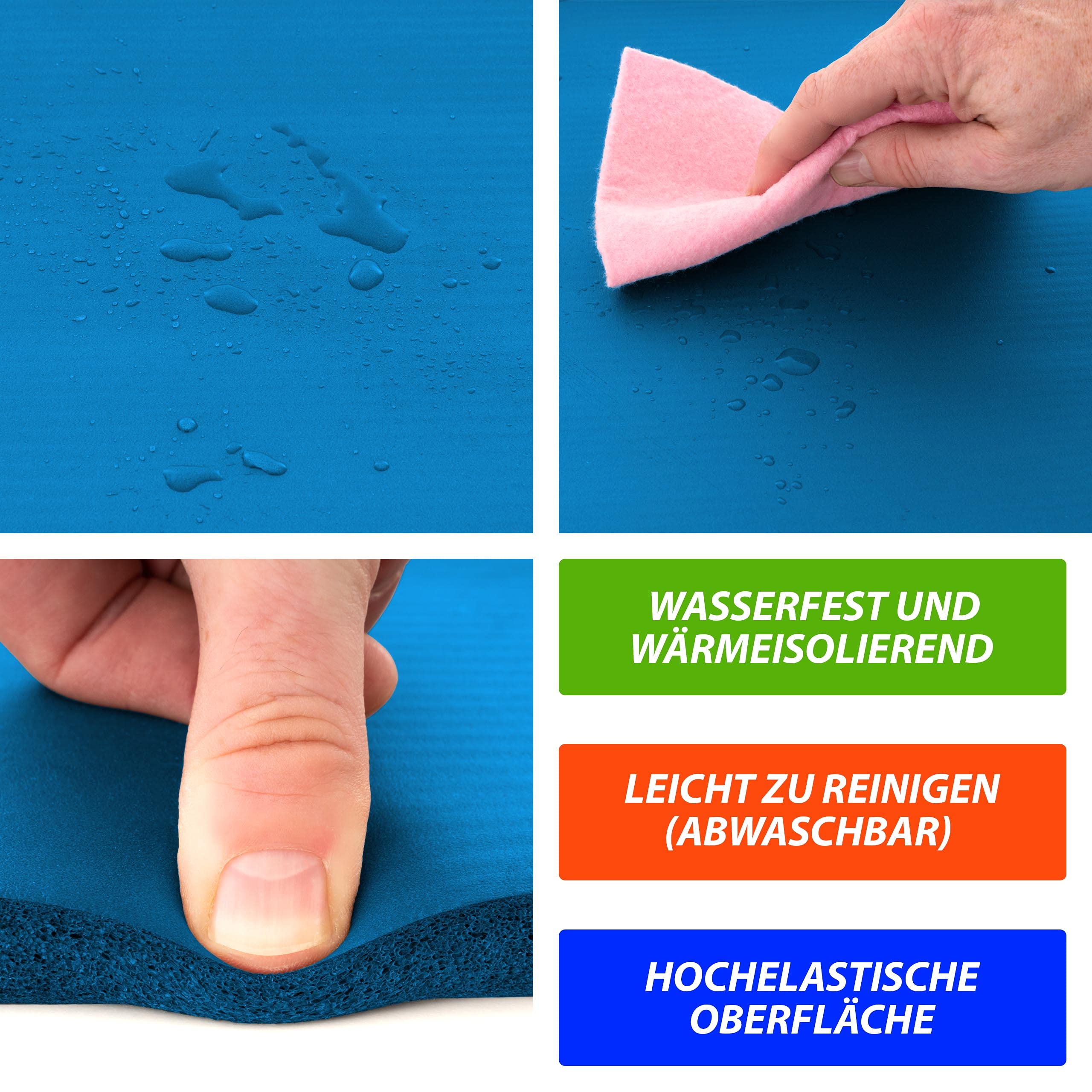 Yogamatte - 190x60x1,5 cm oder 190x100x1,5 cm, mit Tragegurt, Phthalatfrei, Rutschfest, Farbwahl - Gymnastikmatte, Fitnessmatte, Sportmatte, Trainingsmatte, Übungsmatte