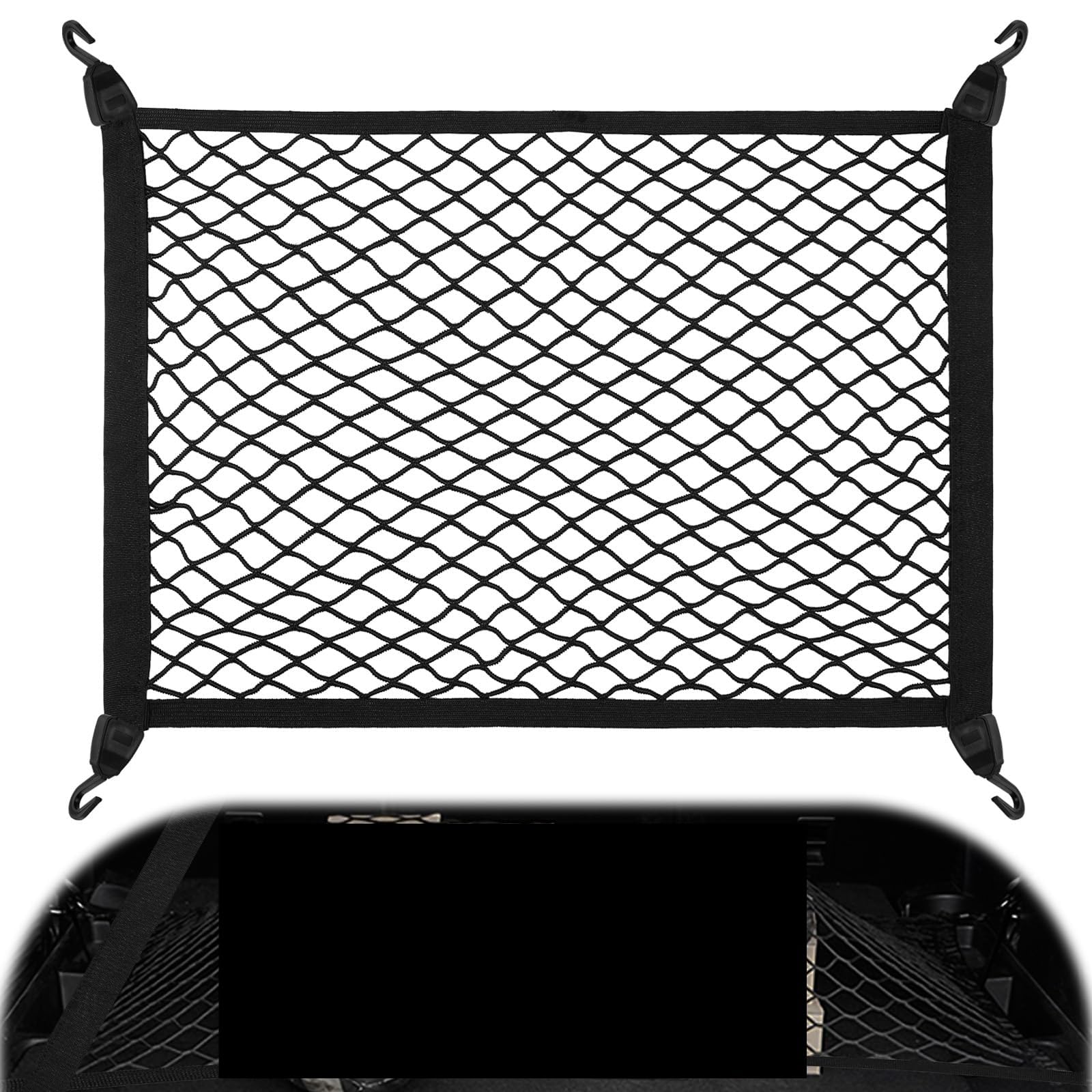 Tryagat 1 Piece Car Boot Cargo Net for Subaru Forester 2018-2024 SUV Trunk Storage Grid Highly Elastic Durable Rear Vehicle Organizer Net,80 * 60cm