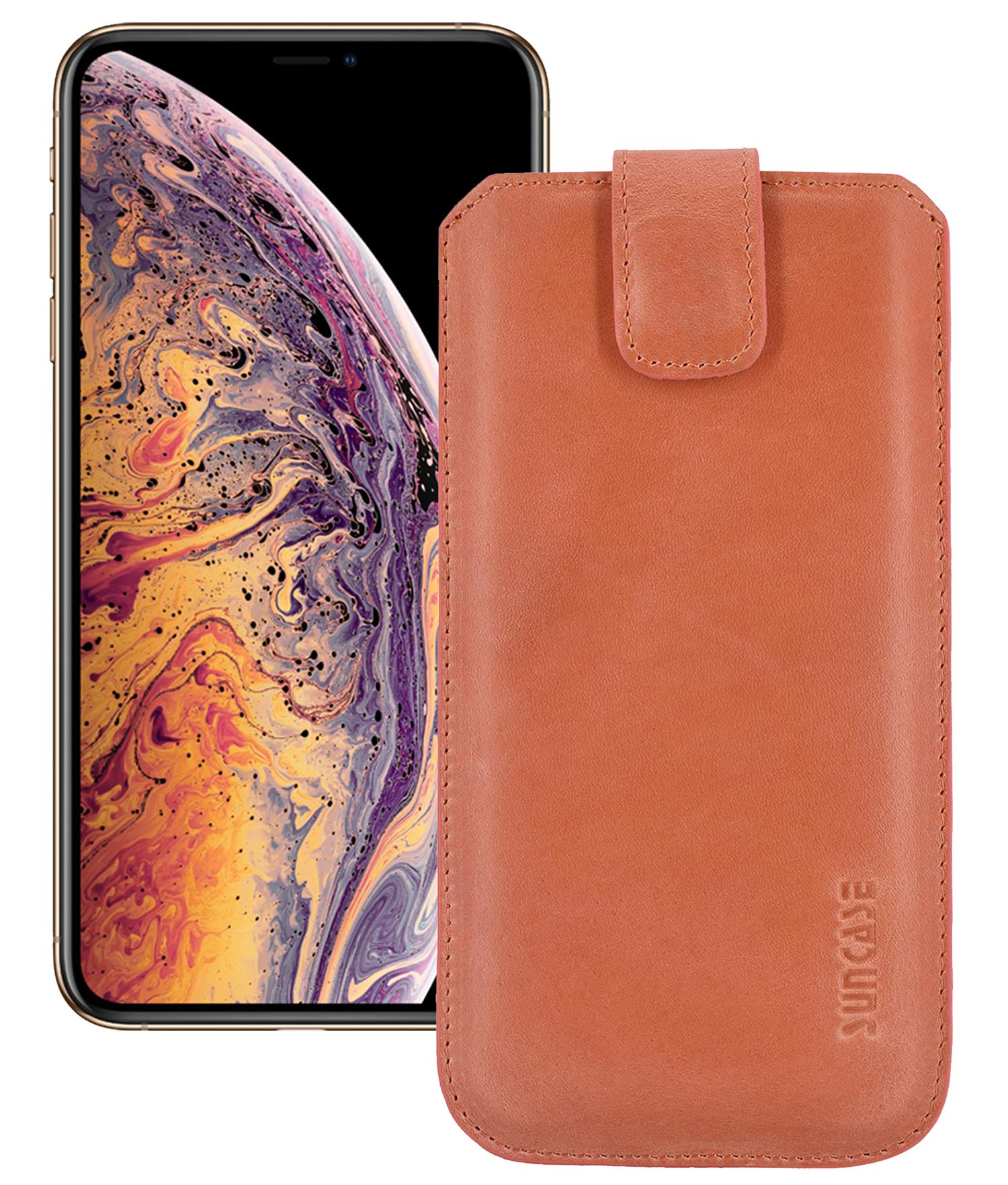 Suncase - Custodia Originale per iPhone X, con Linguetta di