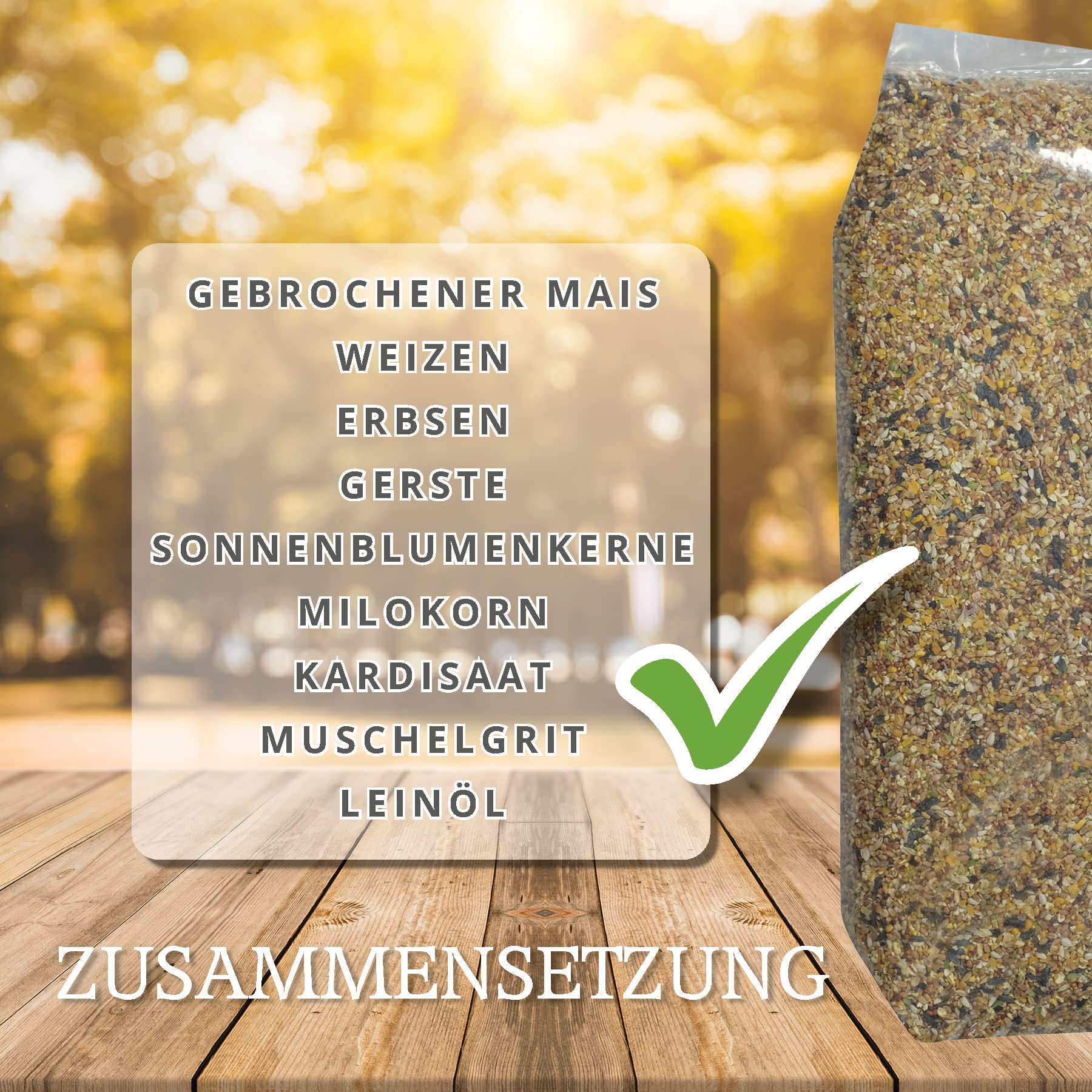 MeineHennen KÖRNER VITAL 30 kg, Premium Hühnerfutter und Wachtelfutter, Körnerfutter, Geflügelfutter, Hennenfutter. Alleinfutter für Hühner, OHNE Gentechnik
