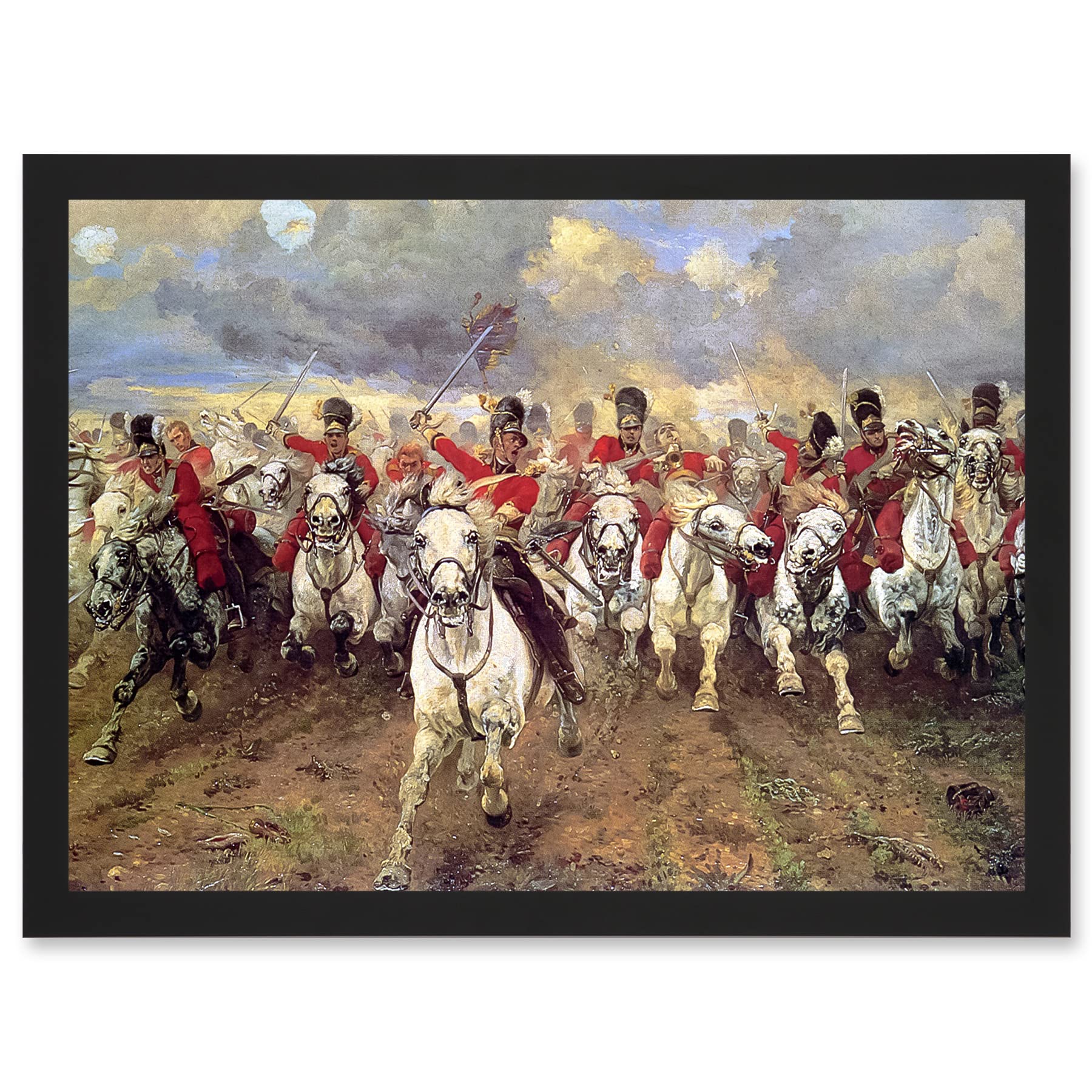 Artery8 Thompson Scotland Forever Battle Waterloo Painting Artwork Framed Wall Art Print A4