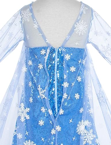 Miniatura 15 de Disfraz de princesa de lujo con capa larga brillante para fiesta de cumpleaños de niña Rosa-2