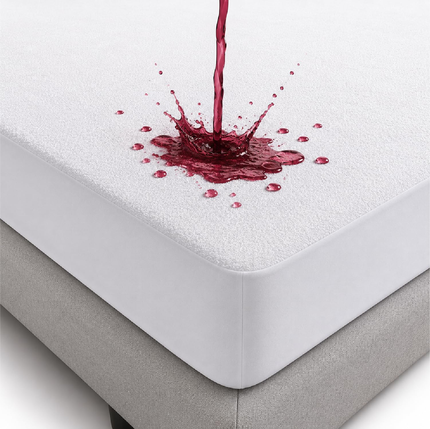 Lakhmaali Single Waterproof Mattress Protector | Terry Towel Top 35cm Extra Deep Fitted Skirt | Non-Noisy, Anti-Allergy, Machine Washable, Hotel Quality, Breathable Cover 90x190cm