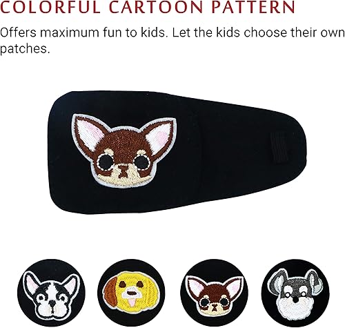 Miniatura 5 de Parche de algodón y seda para ojos izquierdos para niños (ojo izquierdo, globo)