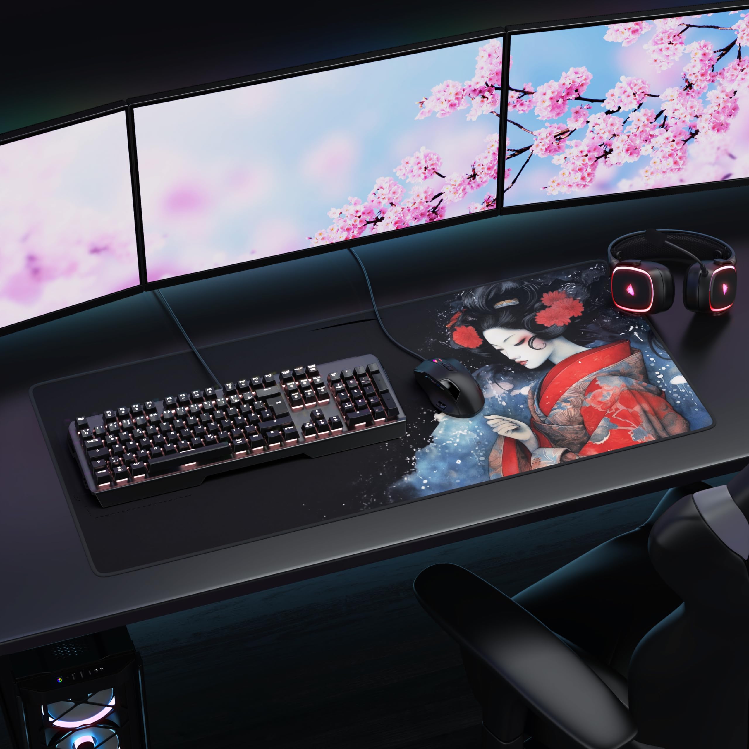 TITANWOLF Tapis De Souris Gaming XXL 900x400mm - Surface Speed Mat, Base Antidérapante Pour Bureau Gamer