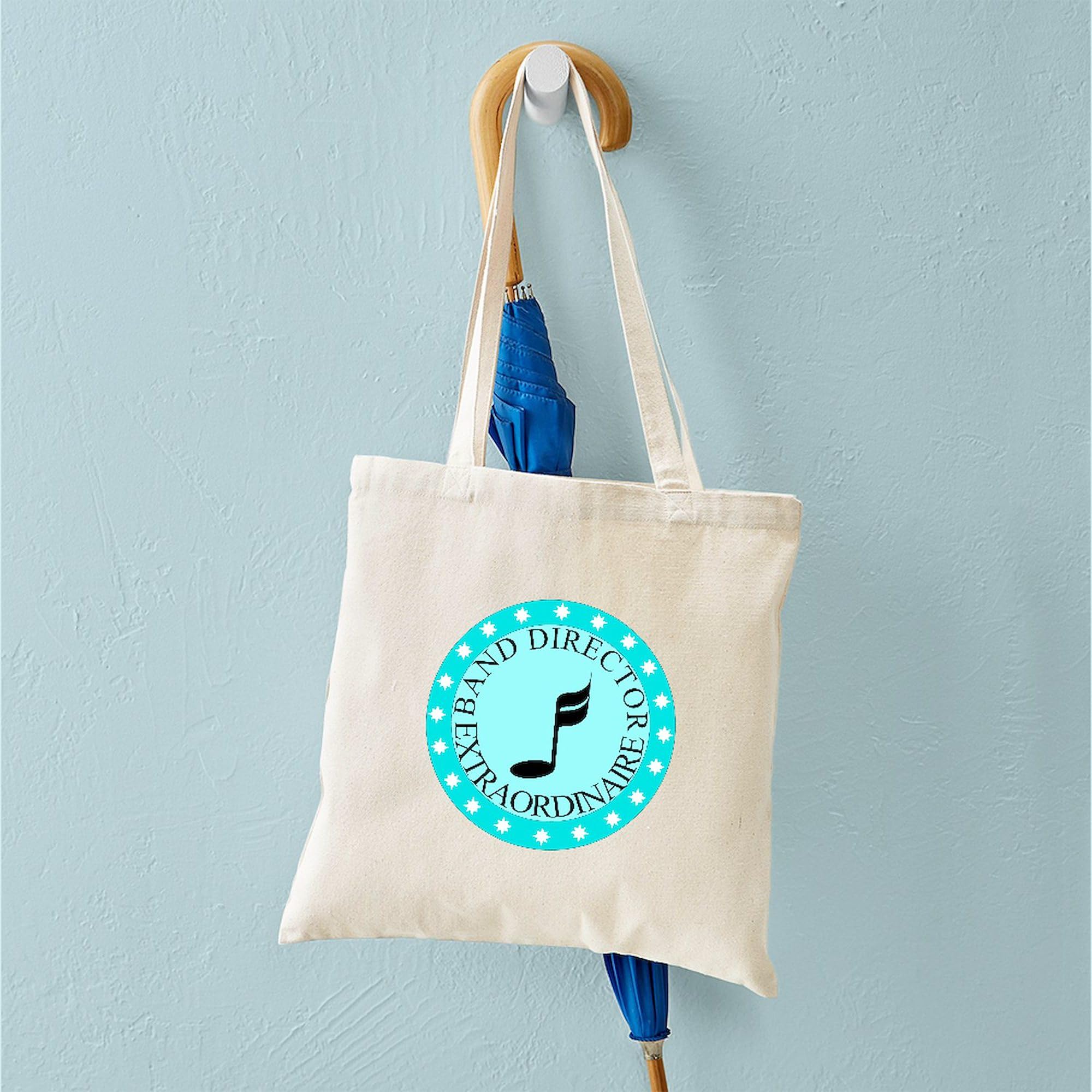 CafePress Handbell Director Natural Canvas Tote Bag - Reusable Shopping Bag, Two Sizes - View #10