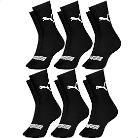 Kit 6 Pares Meia Cano Médio Alto Atoalhada Esportiva Algodão Masculina Feminina Unissex Adulto Academia Dia a Dia Puma
