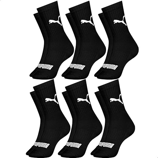 Kit 6 Pares Meia Puma Cano Médio Alto Academia Esportiva