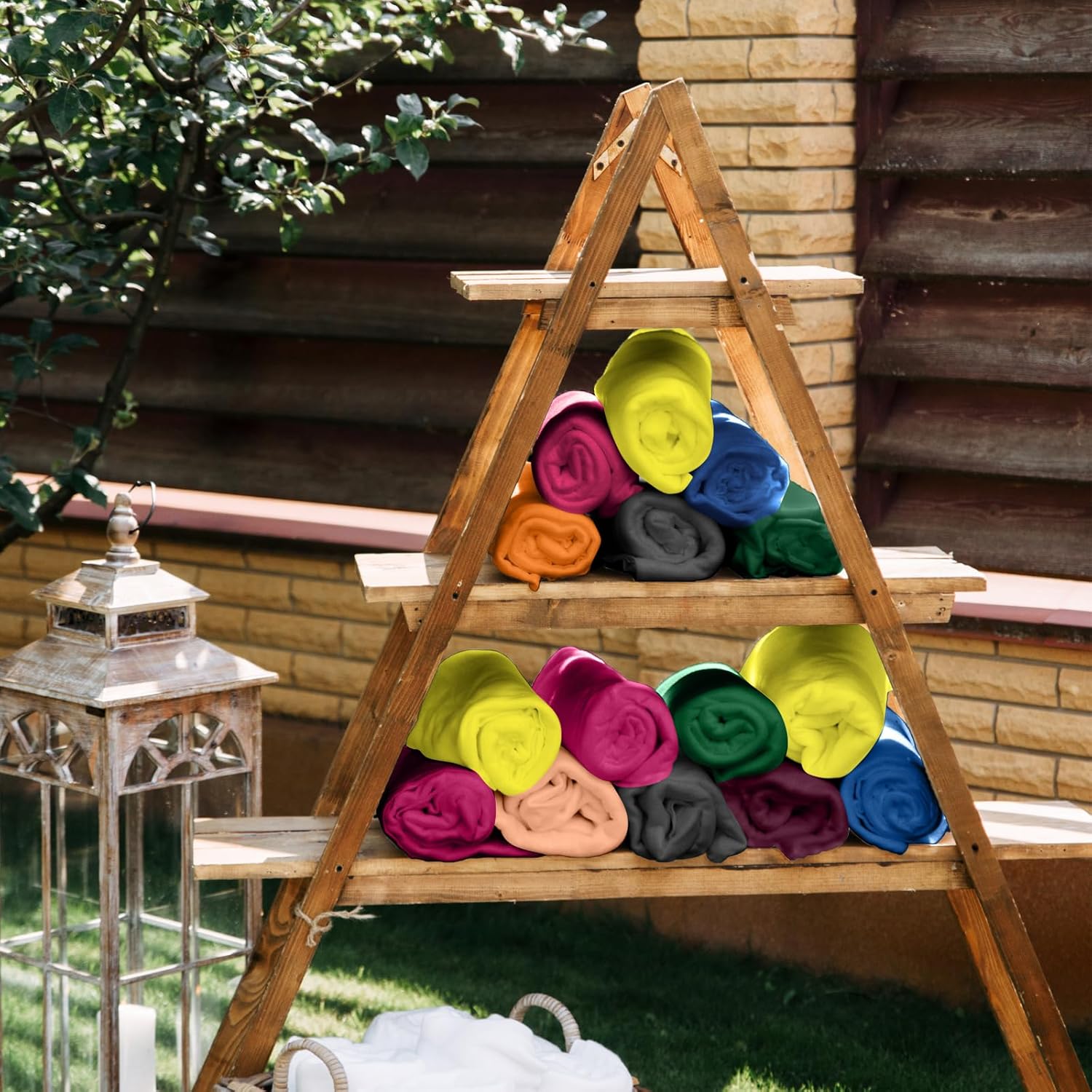 Kinlop 40 Packs Fleece Blanket Bulk 60 x 50 Inch Soft Lightweight Fleece Cozy Blanket Warm Throw Plush Pet Throw for Bed Couch Sofa Home Office Wedding Gifts Travel Camping(Vibrant Color,40 Packs) - Image 4