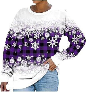DIYIOUZHOU Novelty Long Sleeve Sweatshrit Soft Plus Size Party Christmas Chute Loose Fi with Pockets Polyester Pullovers