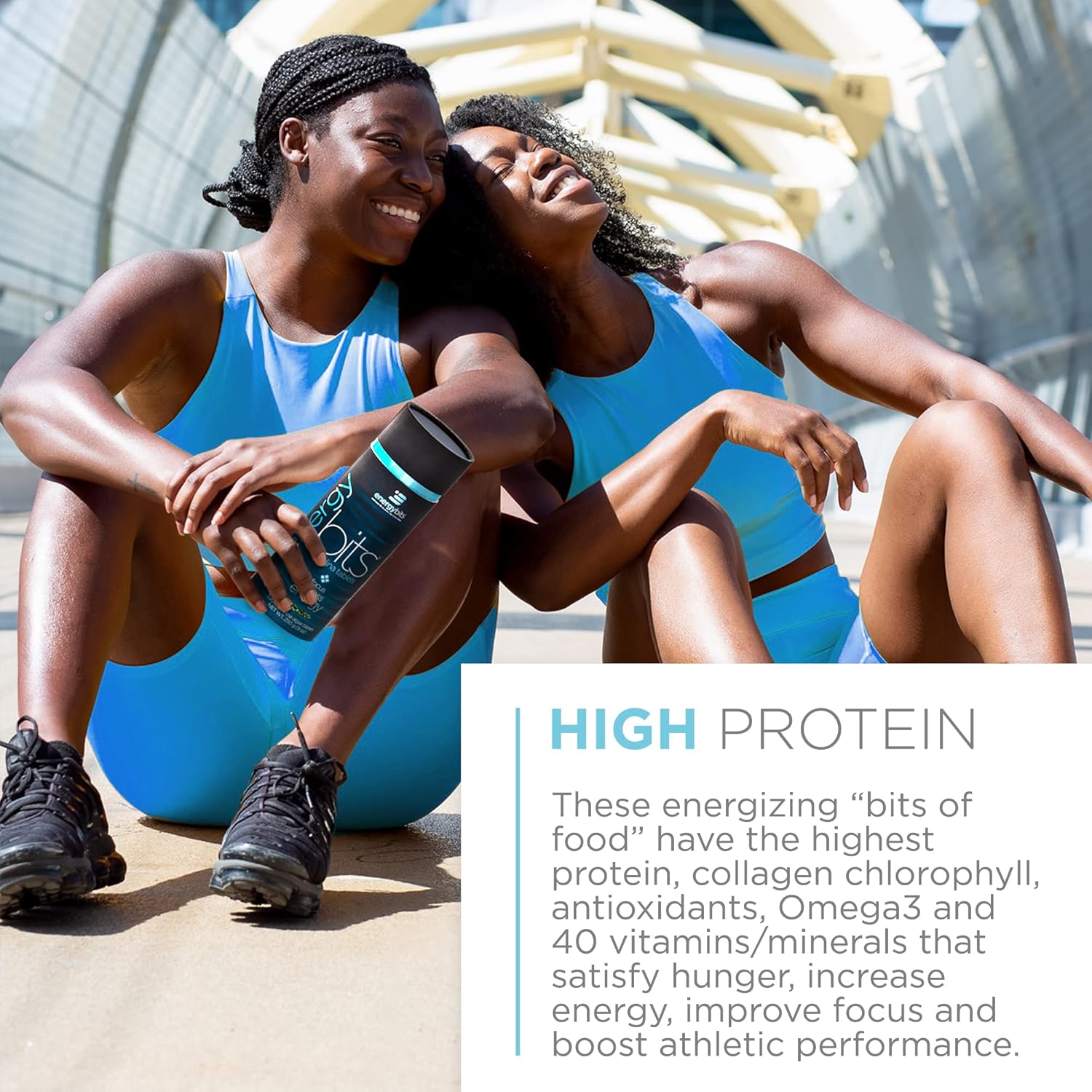 ENERGYBITS Spirulina Suplementos energéticos para tabletas recipiente