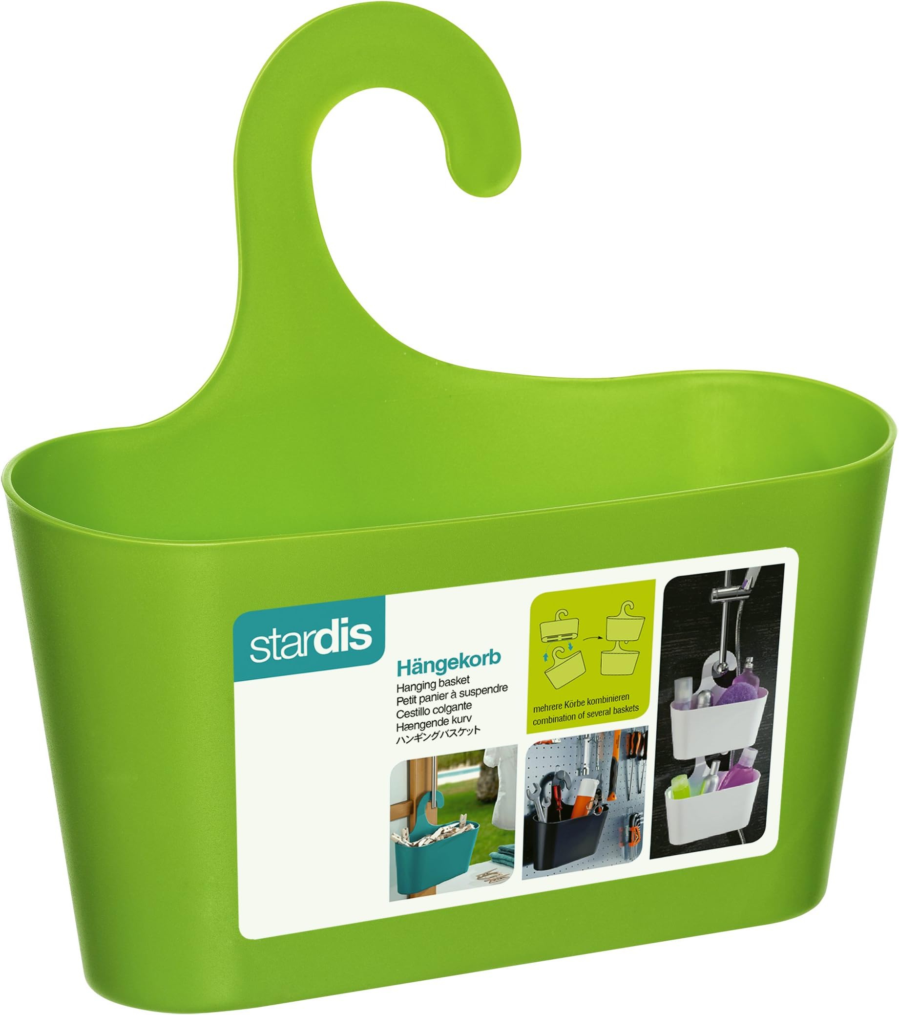 Shower Basket Green with Hook Hanging Caddy Organizer Plastic