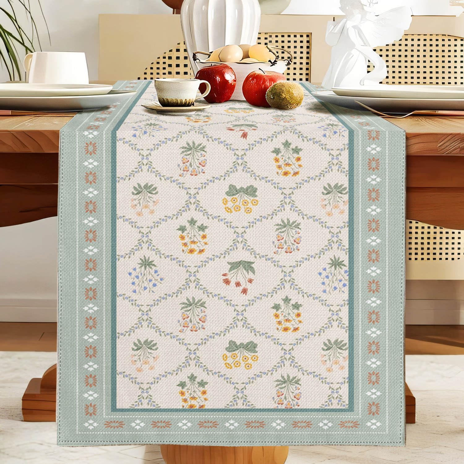 Fall Table Runner 120 Inches Long Autumn Maple Leaf Embroidered Table Runner for Thanksgiving Harvest, Fall Theme Dining Decor with Leaf Patterns Decoration for Home