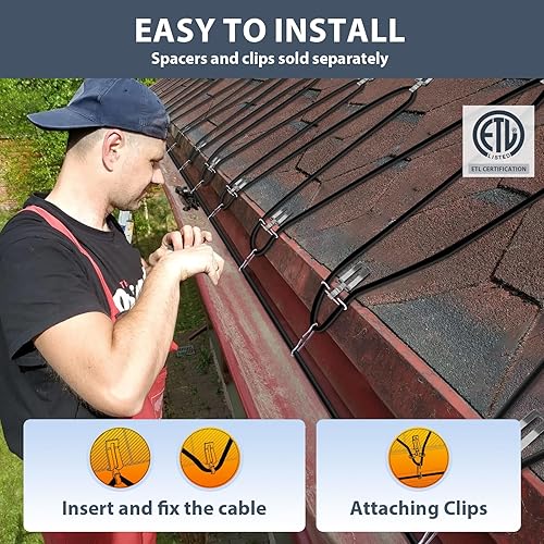 Miniatura 5 de HEATIT JHSF1-CT - Cable calefactor de tubería, pre-ensamblado y autorregulable (6 pies, 120 V)