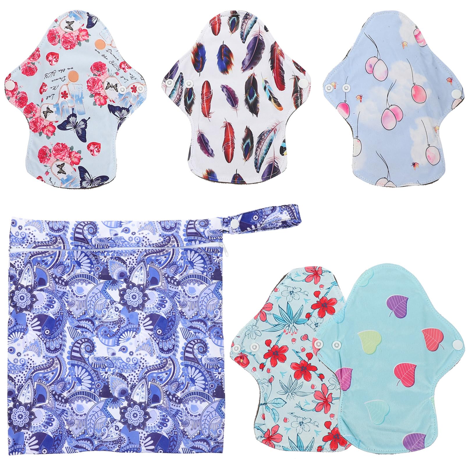 Didiseaon 3 Juegos De Compresas Menstruales Para Mujer Compresas Nocturnas Cómodas Reutilizables Con Alas De Algodón Para Uso Diario.