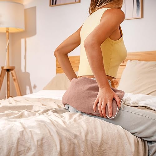 Miniatura 4 de ZenRest Almohada de terapia calientefría de trigo sarraceno, calentador de cuello, almohadilla térmica para microondas, envoltura corporal (moca)