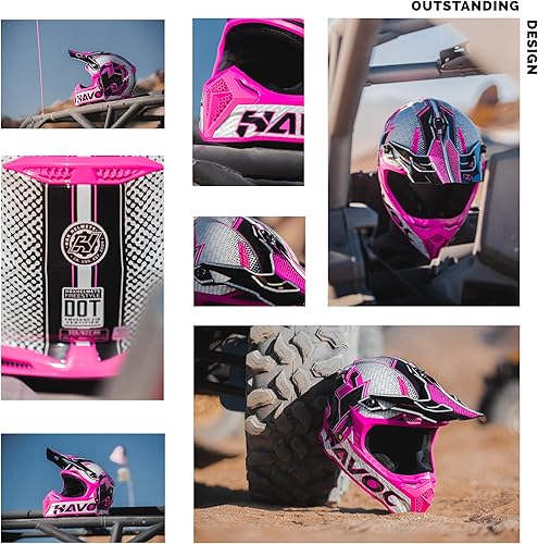 Miniatura 6 de HAX Fullface - Casco todoterreno para adultos, cuatrimoto, motos de nieve