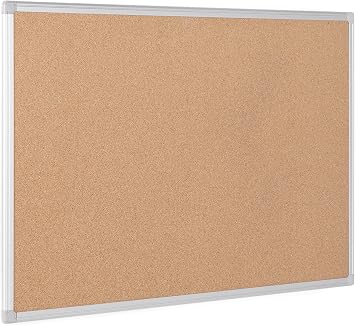 Bi-Office Earth Cork Notice Board, Aluminium Frame, 60 x 45 cm,brown