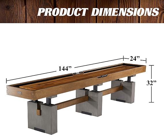 Barrington Urban Shuffleboard Table with Scratch-Resistant Playfield and 8-Puck Set