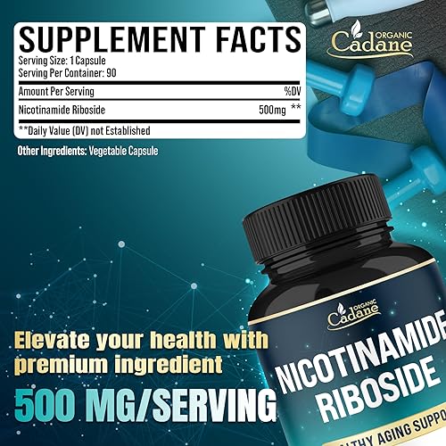 Miniatura 2 de Organic Cadane Suplemento de ribósido de nicotinamida  Apoyo para la salud celular  Vegano, sin OMG  90 cápsulas  Soporte durante 3 meses