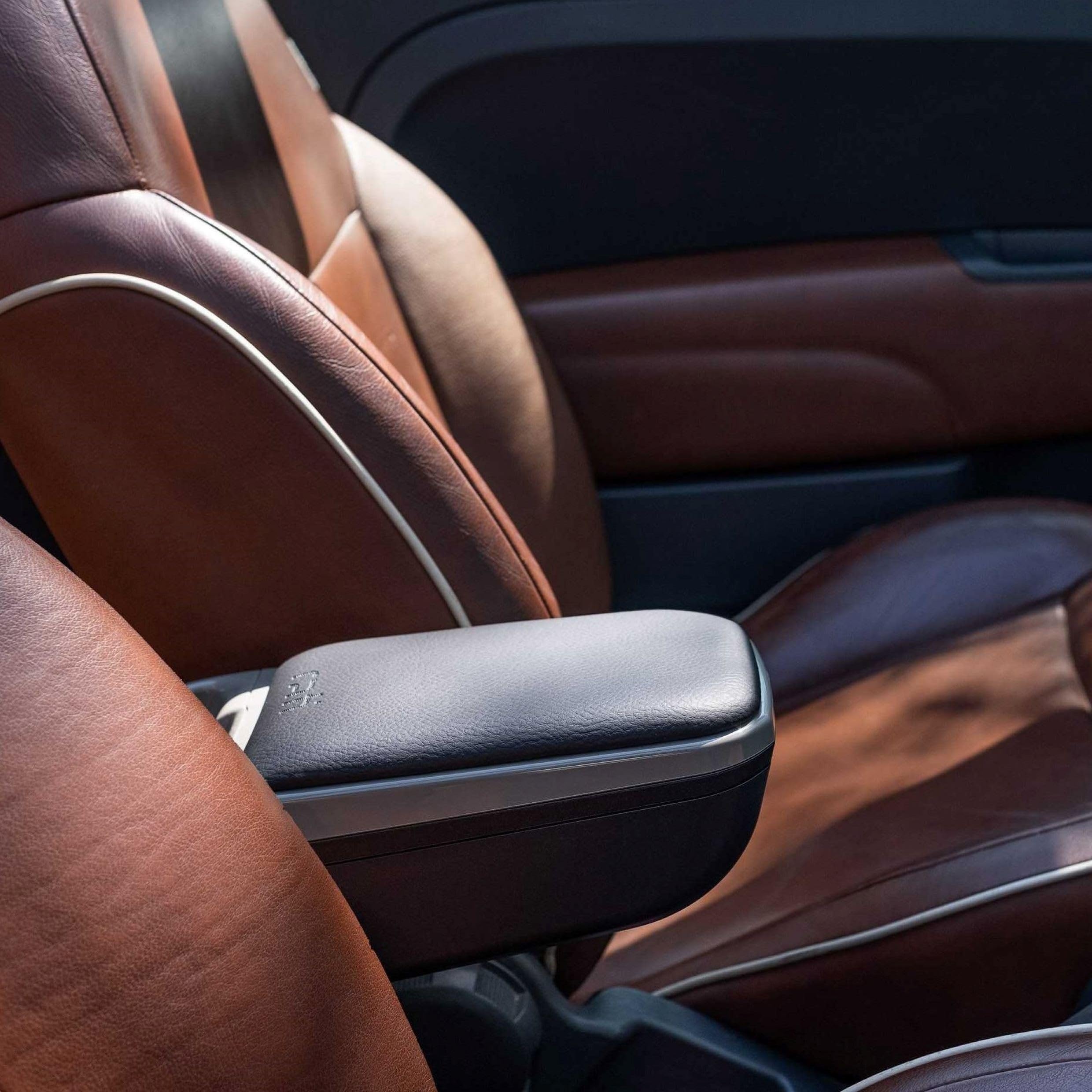 Rati Armster 2 Accoudoir adapté pour TOYOTA AYGO X HYBRID 2026- [gris,cuir végane] avec rangement pouvant être installé ultérieurement