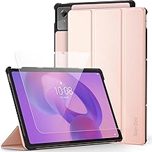 EasyAcc Case for Lenovo Idea Tab Plus 12.1 Inch 2025 with Screen Protector, Ultra Thin with Stand Function, Slim PU Leather Protective Case (Rose Gold)