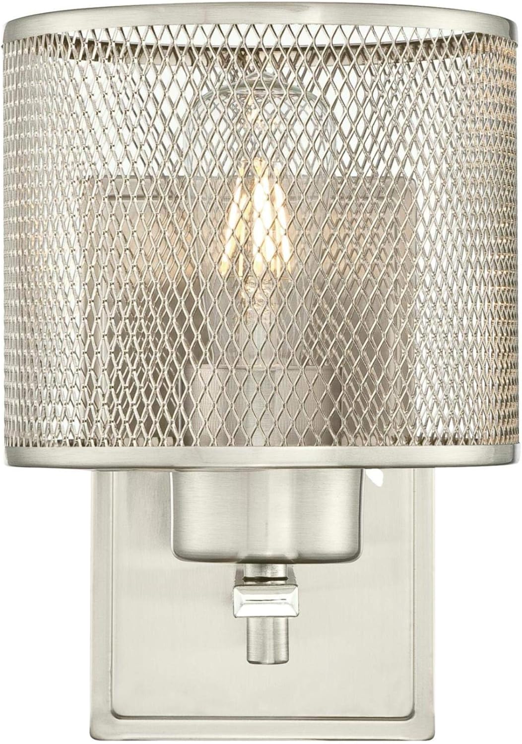 Westinghouse 6327800 Morrison One-Light Indoor Wall Fixture, Brushed Nickel Finish with Mesh Shade