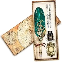 Vista 7 de Aifeiter Juego de Pluma y Tinta de Caligrafía, Juego de Pluma de Caligrafía, Incluye: Pluma de Pluma, 2 Botellas de Tinta de Color, Soporte 2 en 1