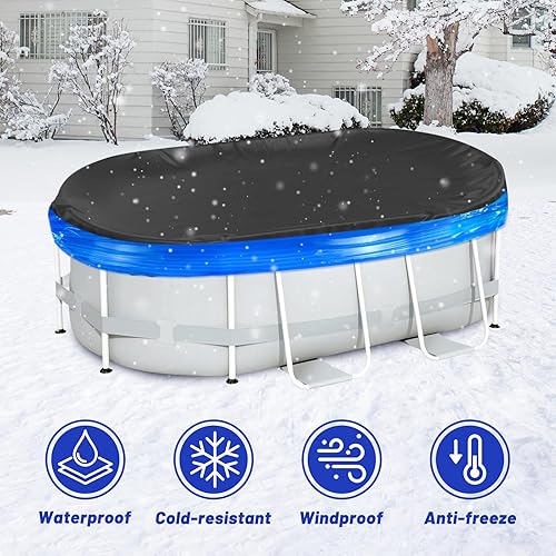 Miniatura 4 de Cubierta de invierno de 1050 pies para piscinas sobre el suelo, cubierta de sello para piscinas sobre el suelo, cubierta transparente para una