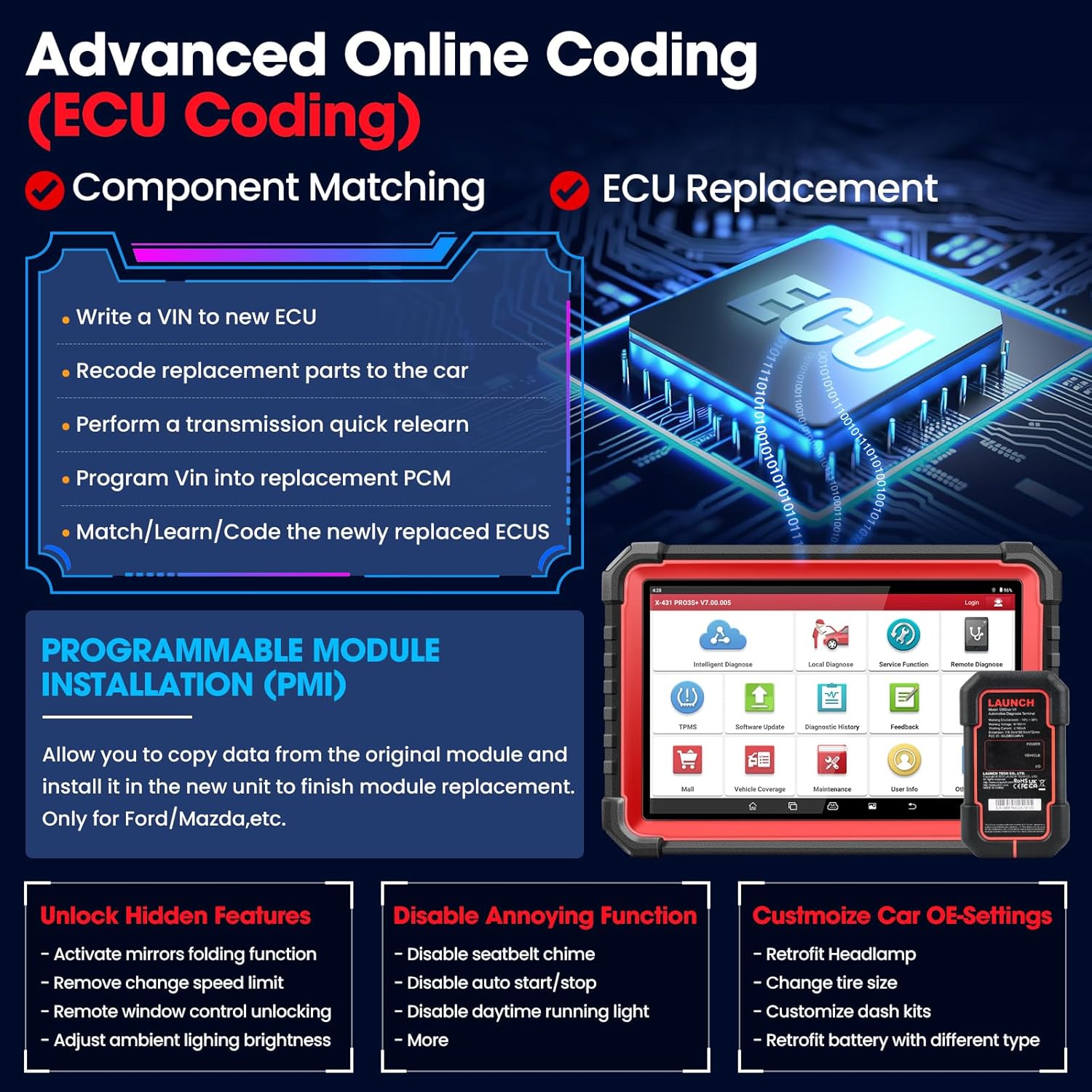 Advanced Online Coding (ECU Coding) features