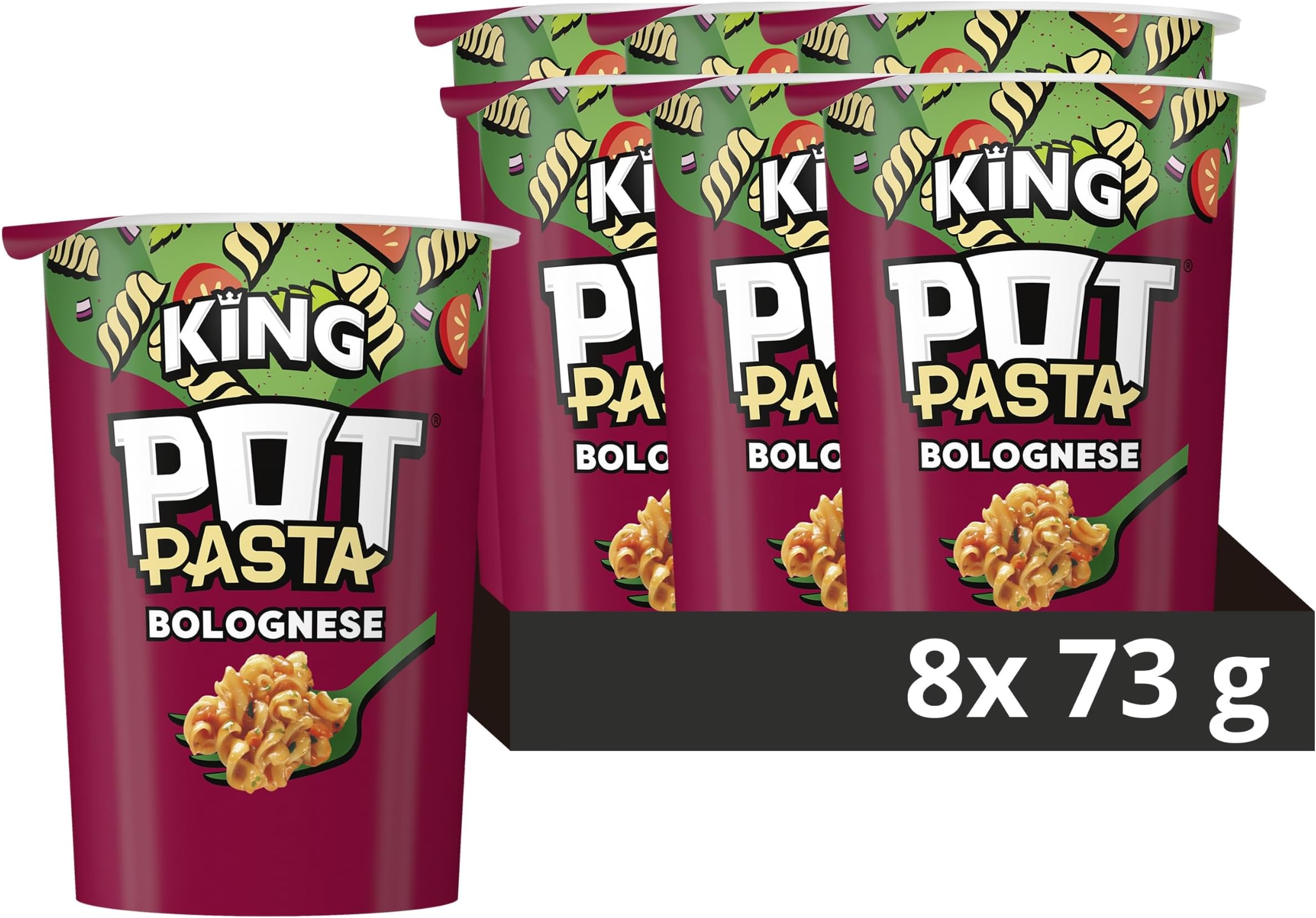 Pot Pasta Bolognese instant hot snack pot 8x 73 g