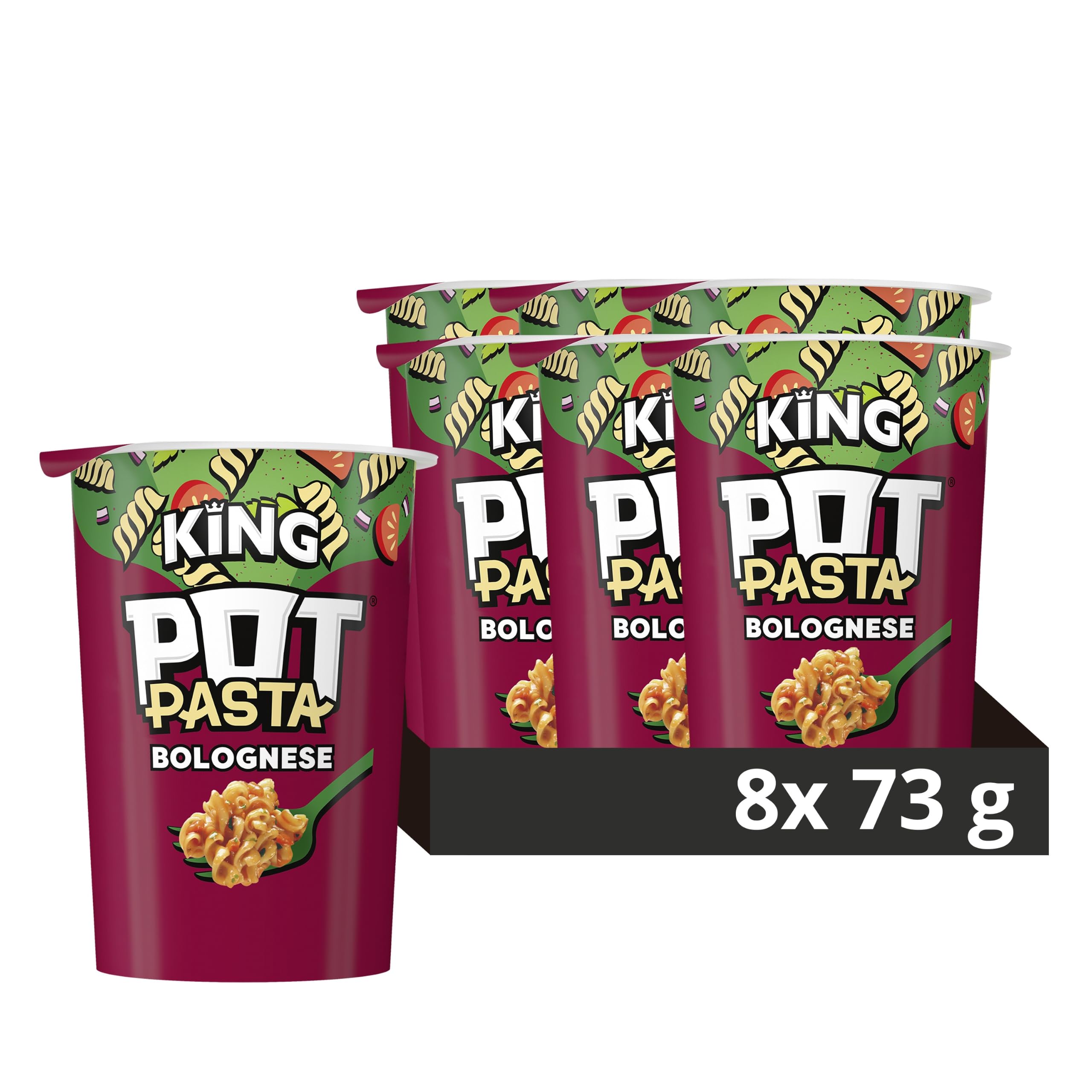 Pot Pasta Bolognese instant hot snack pot from the nation's favourite instant noodles brand* quick pasta pot for when you need filling up 8x 73 g