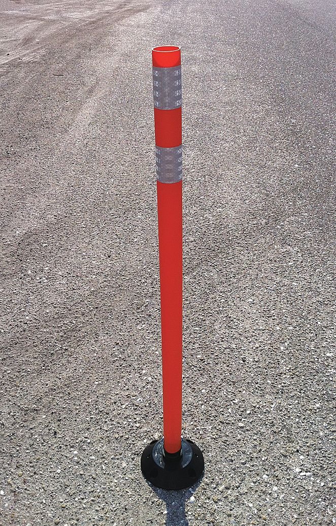 Delineator Post, Orange, HDPE, 48 In