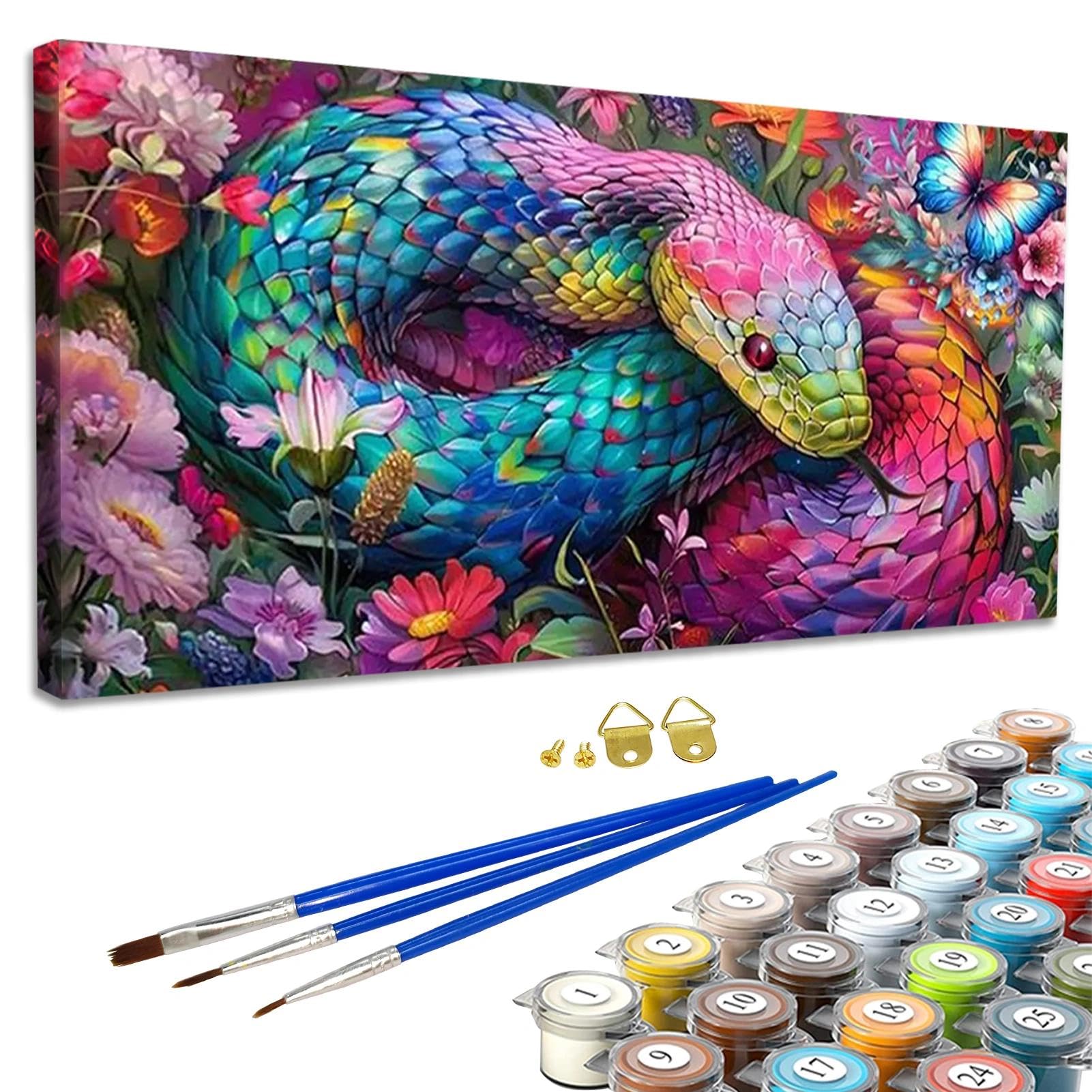 JATOK Paint by Numbers for Adults, Snake, 90 x 40 cm, Unframed — image 1