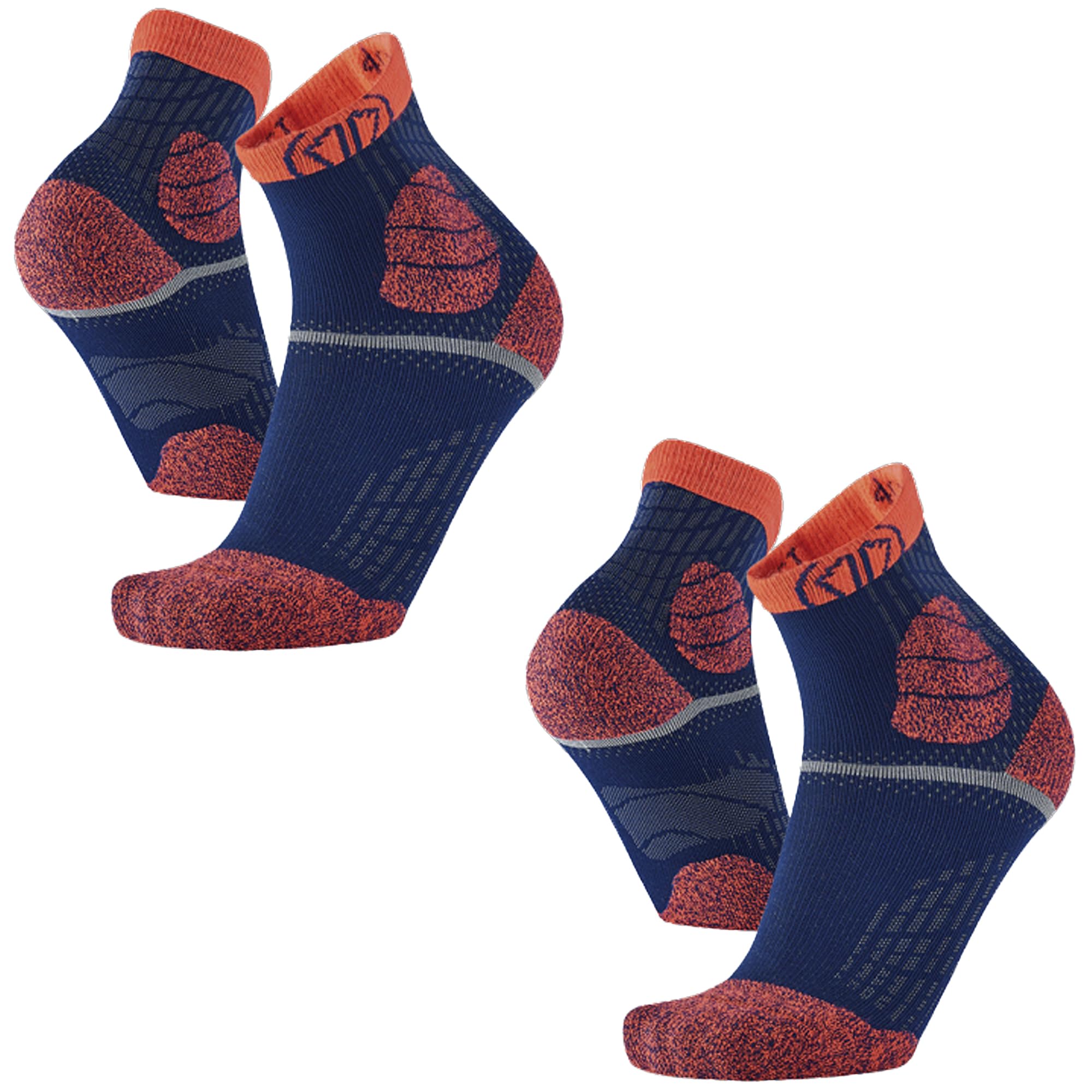 Sidas Lot de 2 Paires Chaussettes de Trail et Course à Pied, Trail Protect, Grip Anti-Dérapant, Tricotage aéré, Protection orteils, Homme et Femme