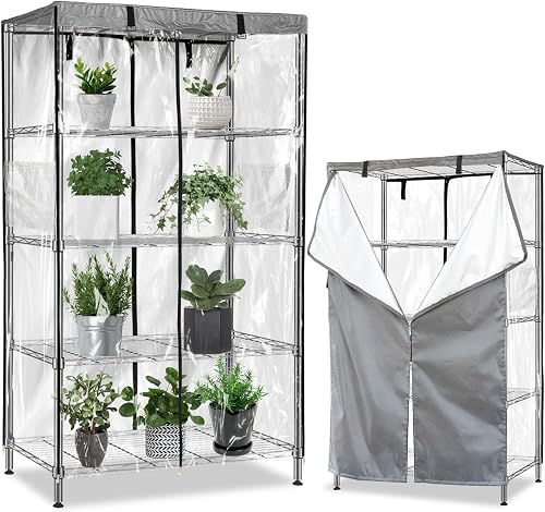 okcool Waterproof Shelf Cover,600D Heavy Duty Wire Shelving Unit Cover,Three Sid