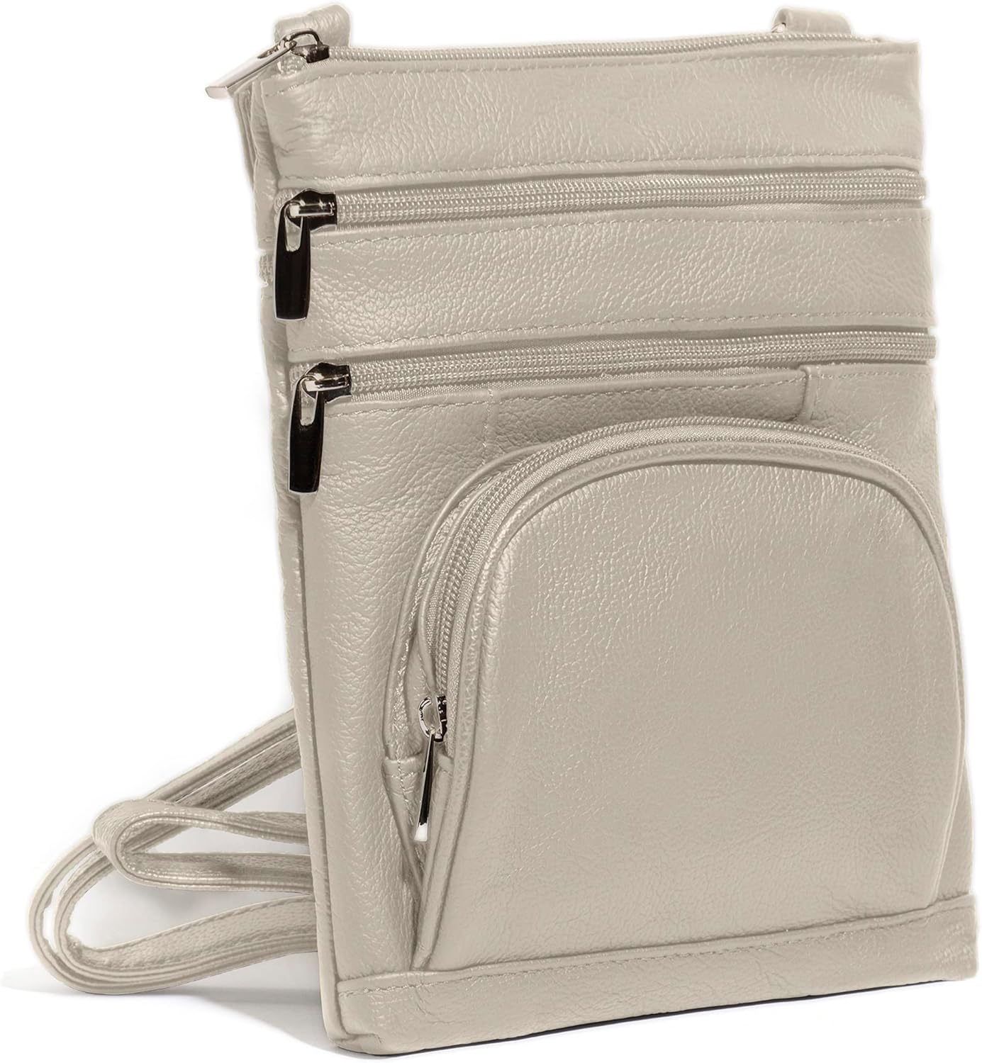 TOVOSO Crossbody Bag for Women, Genuine Leather Multi-Pocket Purse with Adjustable Strap, RFID Protection, Built-In Wallet