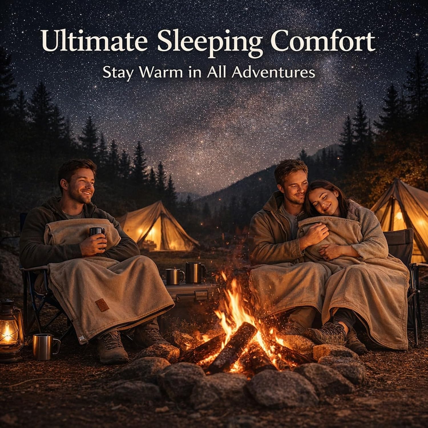 Fleece Sleeping Bag Liner, Extra Thick Soft Blanket for Cold Weather, Camping and Travel - Warm and Durable, Machine Washable, Spacious Design