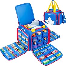 Carrying Case Compatible with Little Tikes Story Dream Machine and Headphones,Portable Storage Bag for Story Books and Audio Play Characters with Shoulder Strap,Gift for Kids,Blue,Case Only