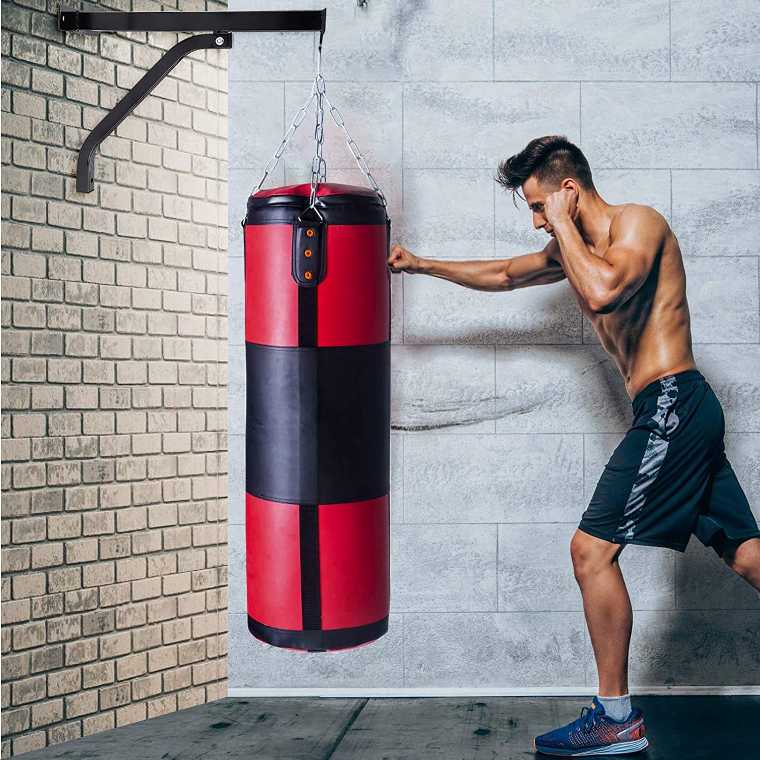 Greensen Soporte de Pared para Bolsa de Boxeo, Capacidad 100 kg, para Entrenamiento en Casa
