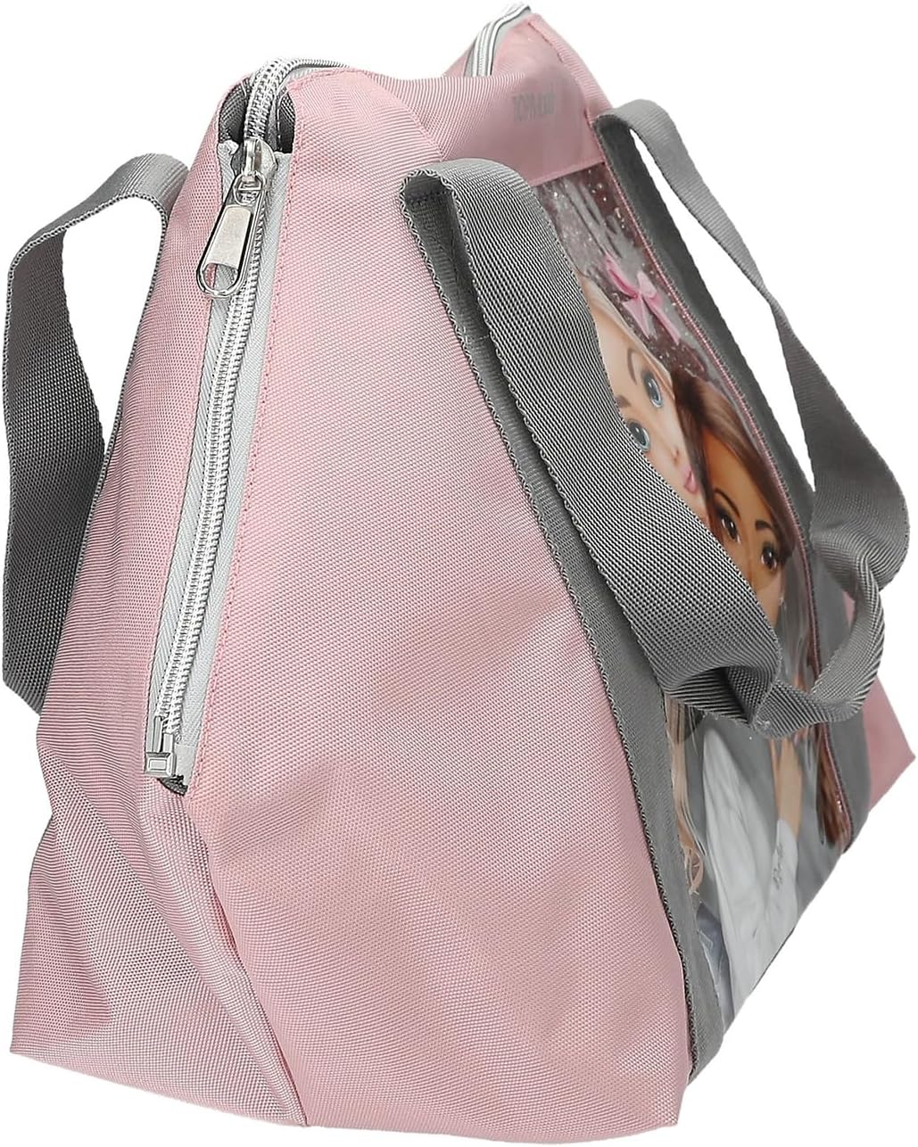 Depesche 13321 TOPModel My BFF Sport in Pink and Grey, Model and Glitter, Bag with Adjustable Shape for More Space, Pink, 12.6 Liter