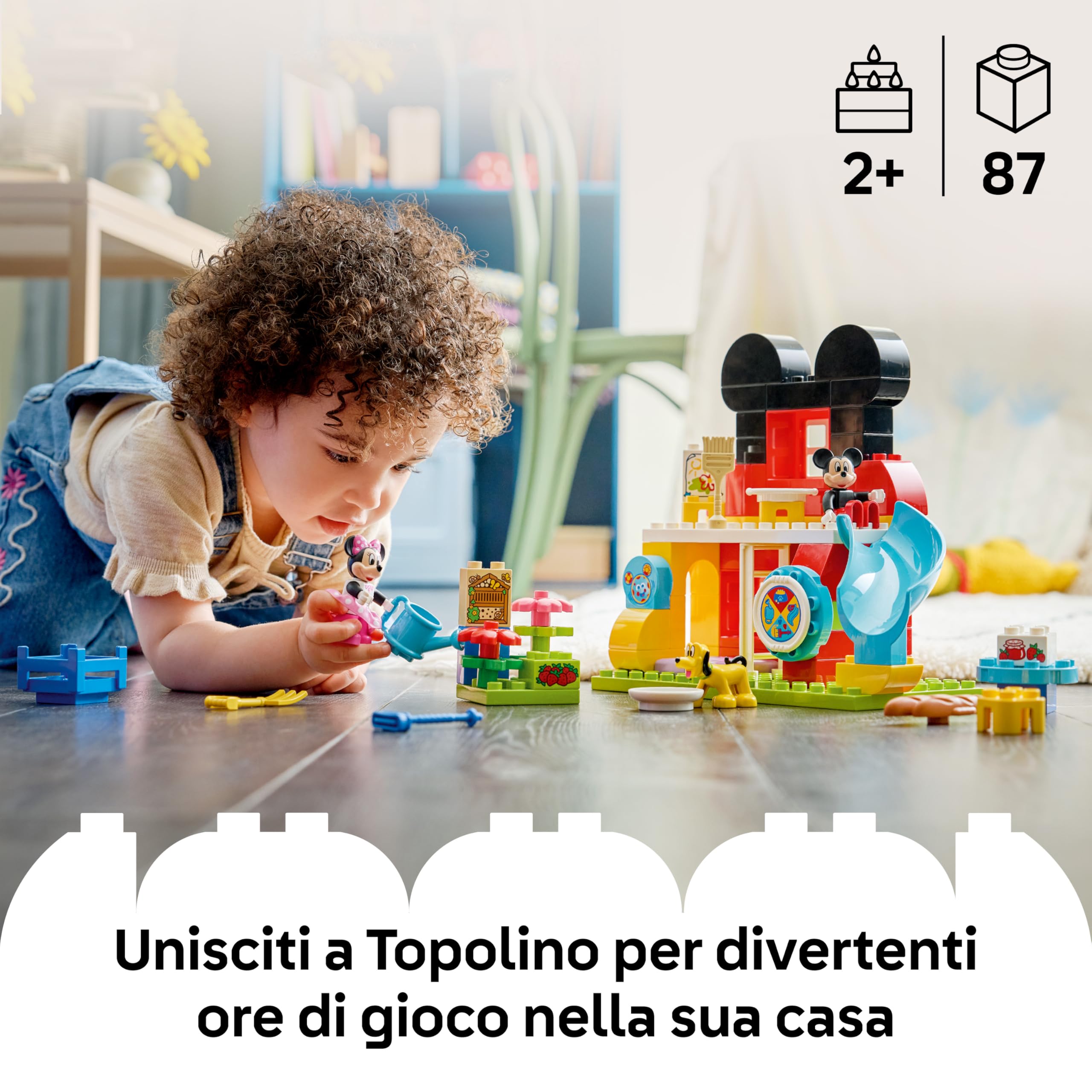 LEGO DUPLO Disney La Casa di Topolino con Minnie e Pluto Giocattolo - Gioco Didattico per lo Sviluppo della Motricità Fine con 3 Personaggi e Toodles - Regalo per Bambini e Bambine da 2 Anni - 10465
