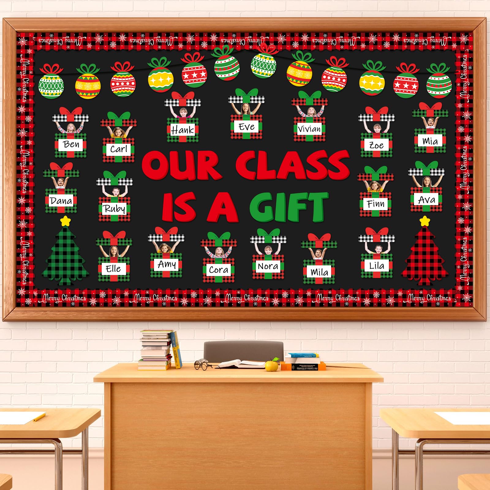 Décoration de tableau d'affichage de Noël pour embellir facilement l'école sans perdre de temps