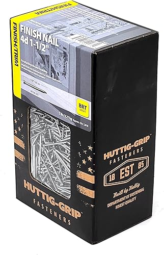 Miniatura 3 de Huttig-Grip - Uñas de acabado 4D de 1-12 pulgadas para fijar moldura y moldura HGN4F5 acabado brillante, paquete de 5 libras de uñas 2810