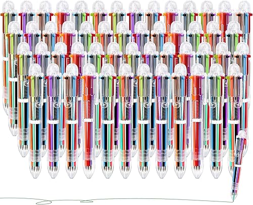 Miniatura 9 de Enyeopd Paquete de 36 bolígrafos multicolor 6 en 1 de 0.020 in retráctiles arcoíris para recuerdos de fiesta de niños, bolígrafos de color para