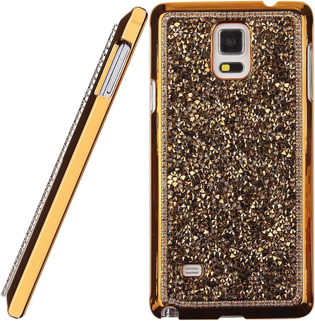Galaxy Note 4 Case,UZZO Handmade Bling Glitter Rhinestone Hard Back Case Cover For Samsung Galaxy Note 4 N9100 Galaxy Note 4 N9100 (Gold Diamond)